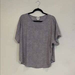 Anne Klein Black and White Short Sleeve Top
